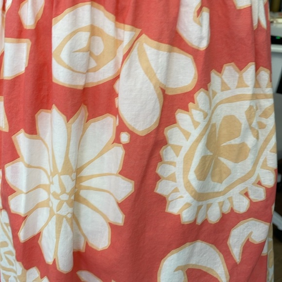 Old Navy Floral Sleeveless Dress V-Neck Front Coral and White XS Lined - Picture 3 of 5